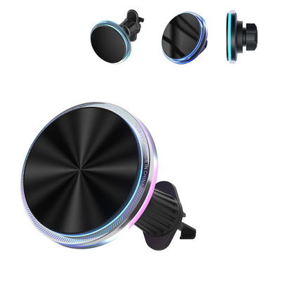acheter Iphone Wireless Charger Crystal Ambient Light Design Magnetic Stable Car Charging Fast One Hand Operation online manufacture