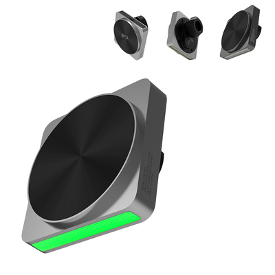acheter QI2 15w Wireless Charger With Black Technology Sound Pickup And Ambient Light For Car Phone Holder online manufacture