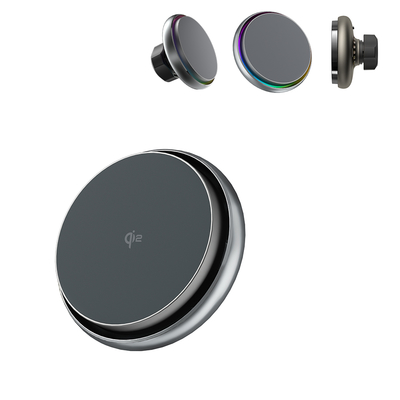 acheter Adjustable Lighting Modes And High-End Look In Iphone Wireless Charger With CD Pattern Lenses And Metal Frame online manufacture
