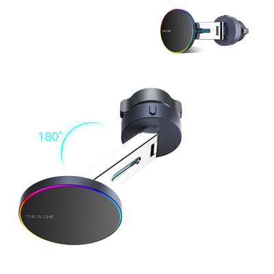Chargeur sans fil pour voiture personnalisé pliable avec lumière ambiante 9 couleurs