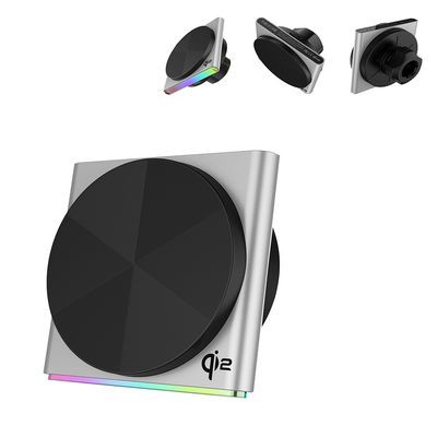 QI2 Ultra-Thin Design Pickup Lamp, métal, aspiration magnétique super forte, voiture sans fil montée sur une lampe ambiante à projection d'effet de lumière RVB à 9 couleurs, fonctionnement à une main, rotation à 360 degrés, charge rapide