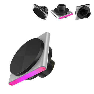 Chargeur sans fil pour voitures 9 couleurs effet de lumière RVB Opération à une main Rotation à 360 degrés