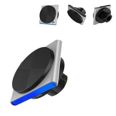 Porteur de téléphone pour voiture à rotation de 360 degrés avec projection d'effet de lumière RGB à 9 couleurs et montage sans fil pour voiture
