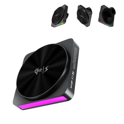 QI2 Design en métal allongé en une seule pièce Chargeur sans fil Magsafe Monture de voiture 9 Couleurs claires Texte en métal complet
