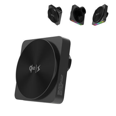QI2 Design en métal étiré en une pièce Fond RGB Projection de lumière ambiante Contrôle central de voiture Chargeur sans fil magnétique Téléphone Chargeur Lumière toujours allumée 9 couleurs lumineuses Commutation 15w Charge rapide