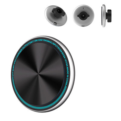 Chargeur sans fil 15w Porteur de téléphone pour voiture magnétique métallique avec conception innovante de lumière de marche et aspiration magnétique rapide