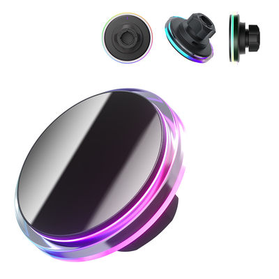 Porteur de téléphone pour voiture magnétique à lumière ambiante en cristal avec forte attraction magnétique et fonctionnement à une main