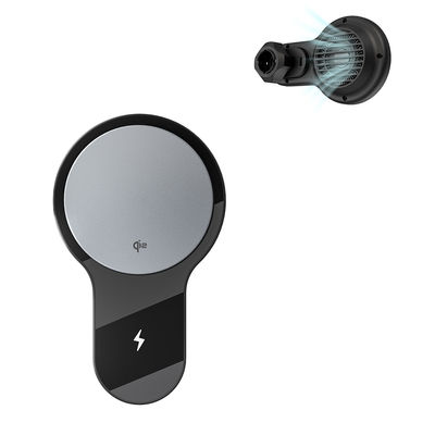 Ventilateur ultra-mince refroidissement 15W chargeur sans fil Porteur de téléphone de voiture avec Qi2 charge rapide LED éclairage et forte aspiration magnétique