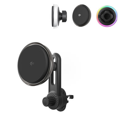 Porteur de téléphone pour voiture magnétique à texture cristalline avec lentille glacée et ventilateur de refroidissement pour une esthétique rêvante et personnalisée