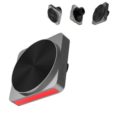 Chargeur sans fil Q2, design tout en métal, charge rapide 15W, chargeur sans fil magnétique de voiture, projection de lumière ambiante