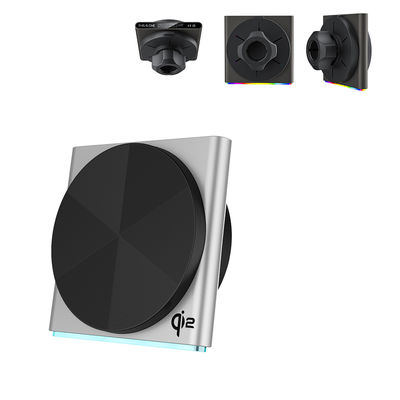 QI2 Ultra-Thin Design Pickup Lamp, métal, aspiration magnétique super forte, voiture sans fil montée sur une lampe ambiante à projection d'effet de lumière RVB à 9 couleurs, fonctionnement à une main, rotation à 360 degrés, charge rapide